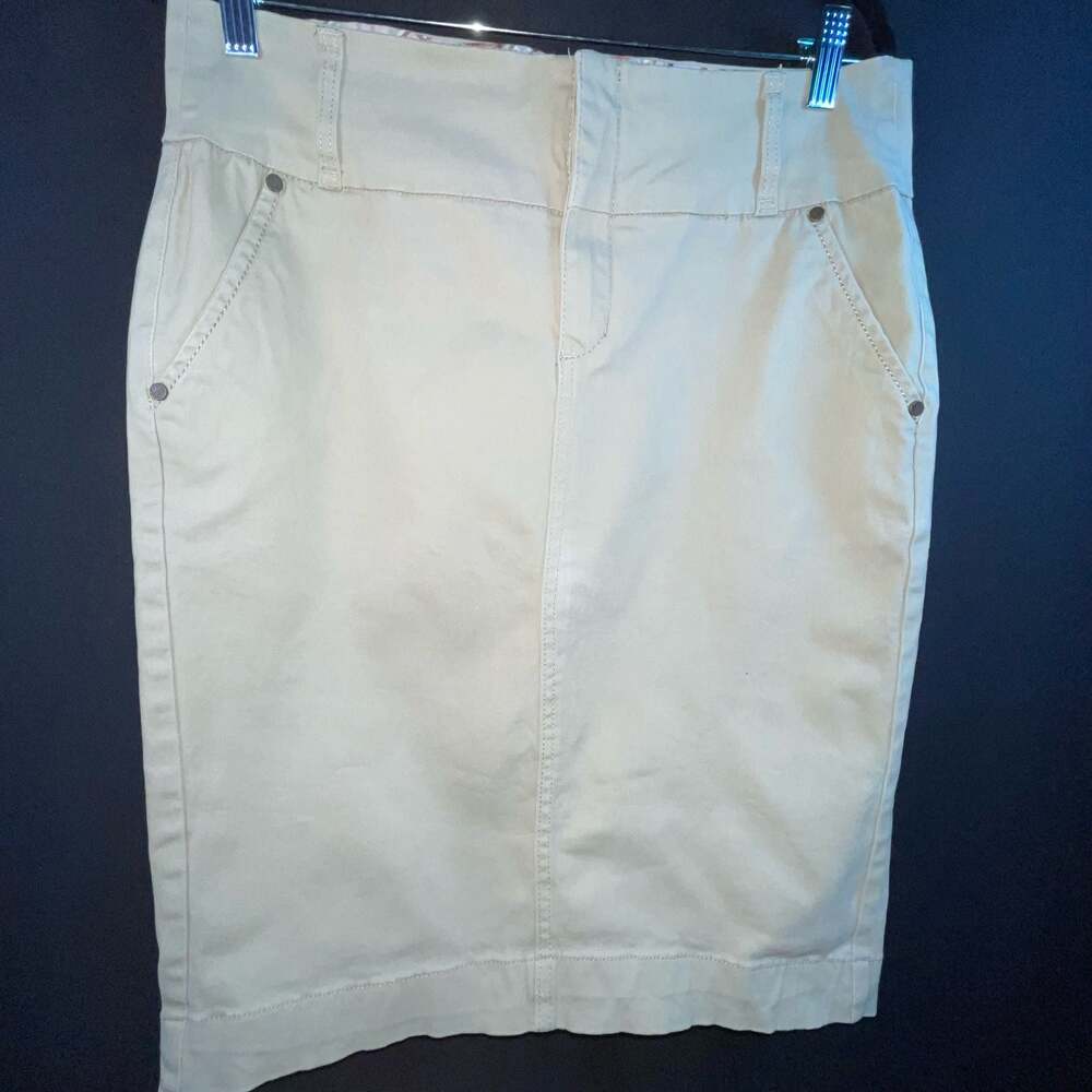 One Love Beige Cotton Pencil Skirt Size M